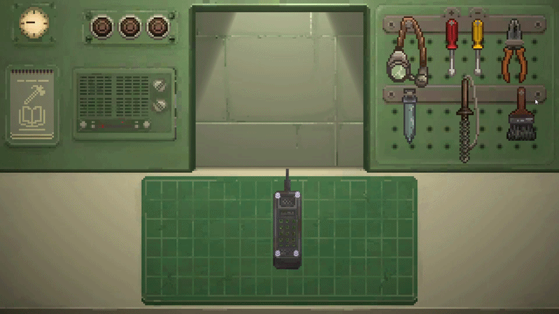 A soldier brings a walkie-talkie to the repair counter